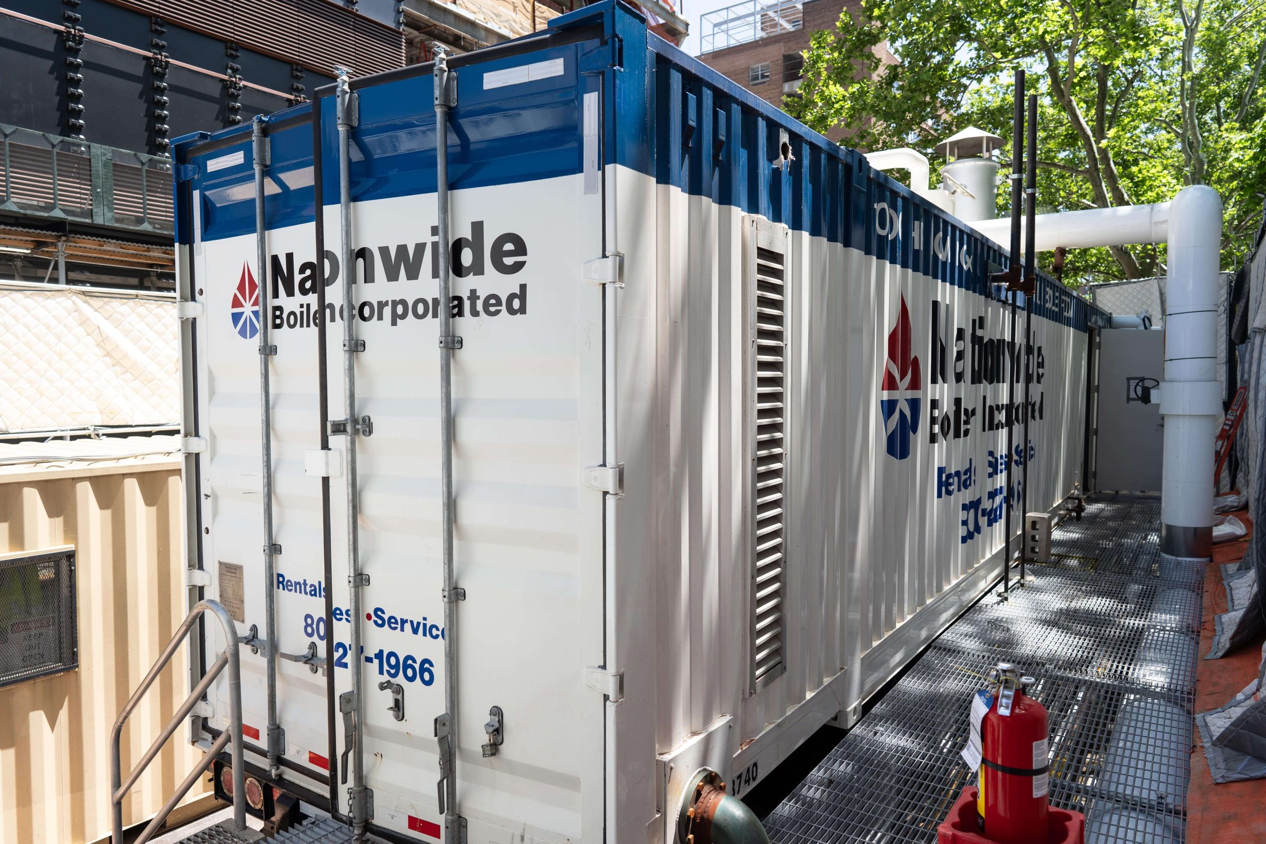 Steam boiler rental system ready for on-site installation=
