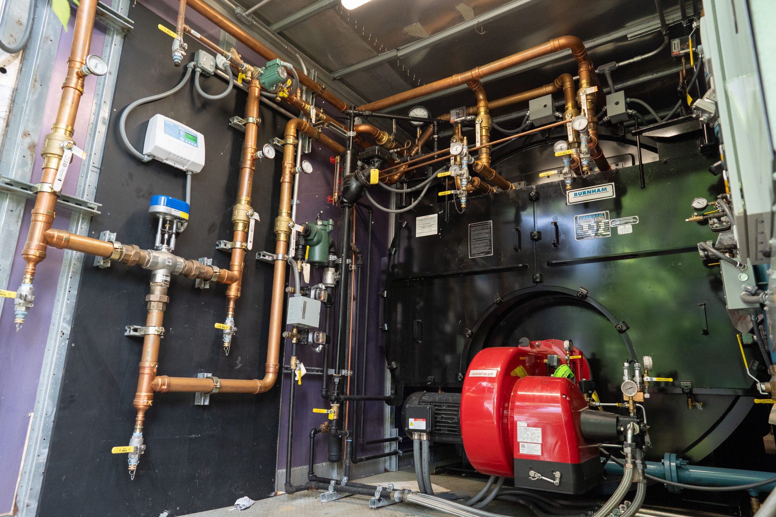 Commercial boiler system serving New York City facilities